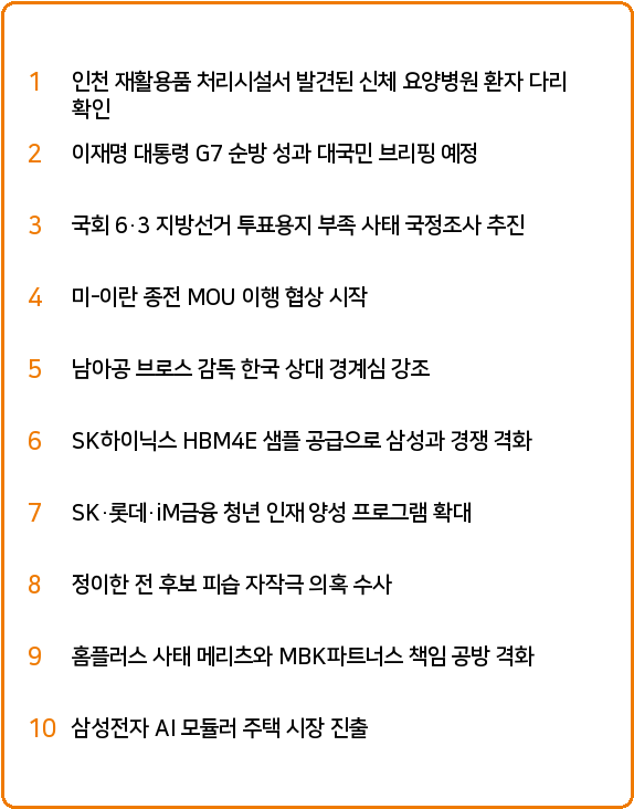 빅데이터 이슈 - 매일 언론사 빅데이터를 분석하여 생성된 주요 이슈 이미지입니다.